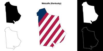 Metcalfe County, Kentucky outline map set vector