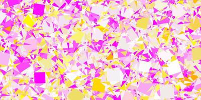 Light Pink, Yellow pattern with polygonal shapes. vector