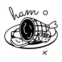 Trendy Ham Leg vector