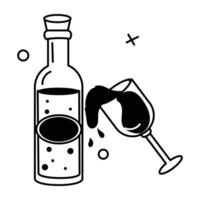 Trendy Wine Bottle vector