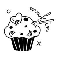 Trendy Chocolate Muffin vector