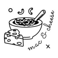 Trendy Mac Cheese vector