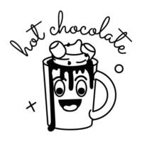 Trendy Hot Chocolate vector