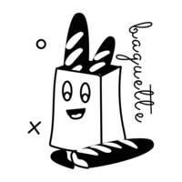Trendy Baguette Bag vector