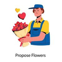 Trendy Propose Flowers vector