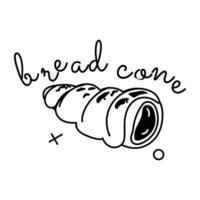 Trendy Bread Cone vector
