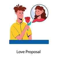 Trendy Love Proposal vector