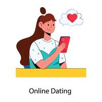 Trendy Online Dating vector