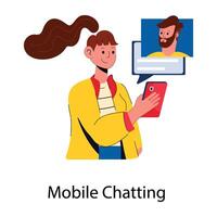 Trendy Mobile Chatting vector