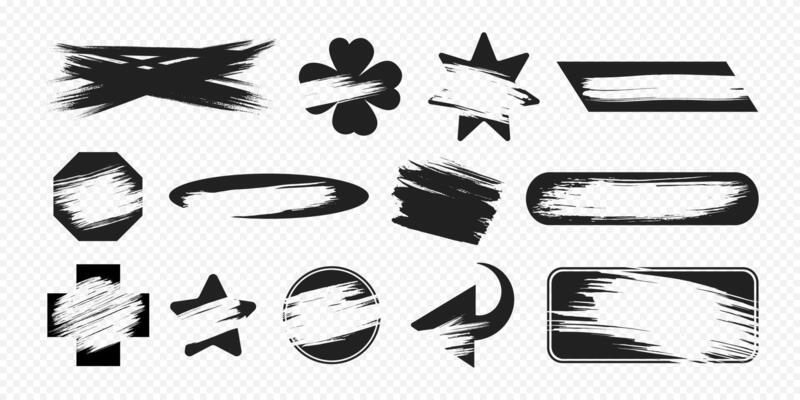 Instant scratch lottery ticket shapes set with scrape texture template marks illustration.