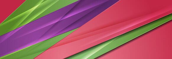 Glossy multicolored stripes abstract corporate geometric background vector