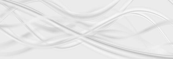 Abstract white grey smooth waves background vector