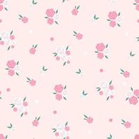 Simple seamless pattern with pink and white roses. graphics. vector