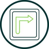 Turn Right Line Circle Icon vector