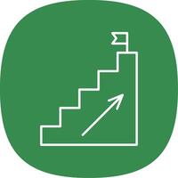 Steps Line Curve Icon vector