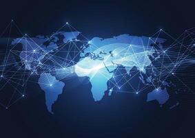 Global network connection. World map point and line composition concept of global business. Illustration vector