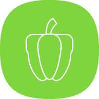Capsicum Line Curve Icon vector