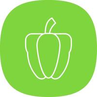 Capsicum Line Curve Icon vector