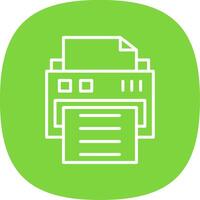 Printer Line Curve Icon vector