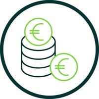 Euro Line Circle Icon vector