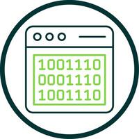 Binary Code Line Circle Icon vector