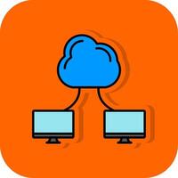 Cloud Computing Filled Orange background Icon vector