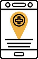 Health Clinic Skined Filled Icon vector