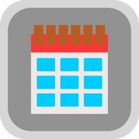 Calendar Flat Round Corner Icon vector