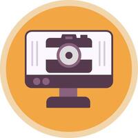 Camera Flat Multi Circle Icon vector
