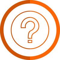 Question Line Orange Circle Icon vector
