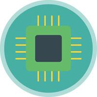 Circuit Board Flat Multi Circle Icon vector