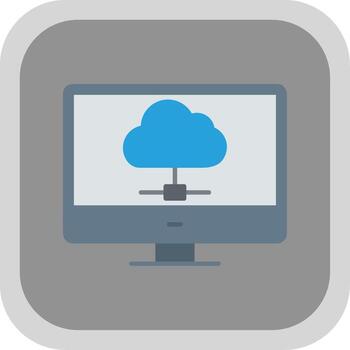 Computing Flat Round Corner Icon vector
