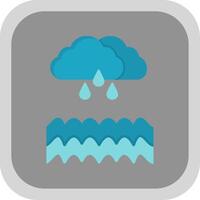 Flood Flat Round Corner Icon vector