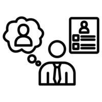 Interview Evaluation icon line illustration vector