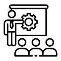 Employee Onboarding icon line illustration vector