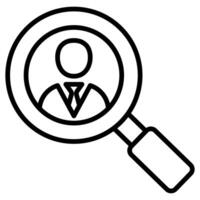 Recruitment Analytics icon line illustration vector