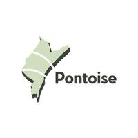 mapa de pontoise diseño, ilustración diseño modelo en blanco antecedentes vector