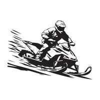 Man driving a snowmobile Image, Illustration on white background vector