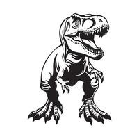 t rex diseño, imagen, Arte aislado negro en blanco antecedentes vector