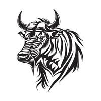 Wildebeest Head Design On The White Background Stock Illustration vector