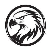 Eagle head mascot image, design in circle vector