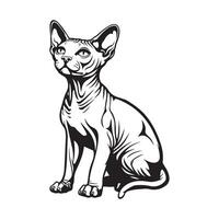 esfinge gato ilustración, diseño, arte, iconos, y gráficos en blanco antecedentes vector