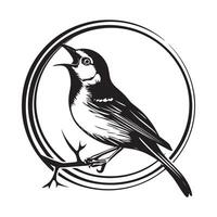 Bird circle Black and White Stock Design and Images vector