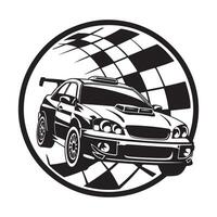 carrera coche logo, diseño, Arte en blanco antecedentes vector