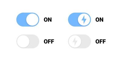 On and Off toggle switches. icons vector