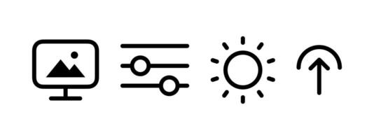 Brightness control icons. scalable graphics vector