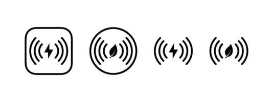 Wireless charging icons vector