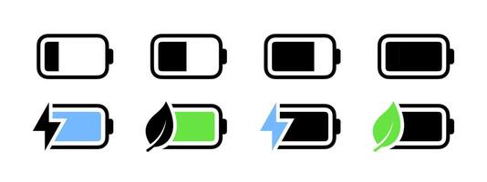 Battery status icons. scalable graphics vector