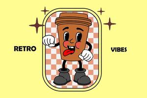 retro Clásico dibujos animados mascota vector