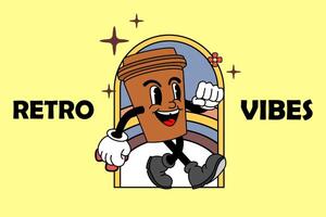 retro Clásico dibujos animados mascota vector